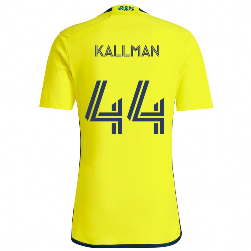 Kids Football Brent Kallman #44 Yellow Blue Home Jersey 2024/25 T-Shirt Canada