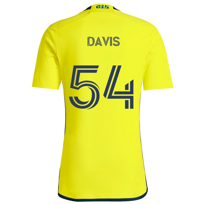 Enfant Football Maillot Sean Davis #54 Jaune Bleu Tenues Domicile 2024/25 Canada