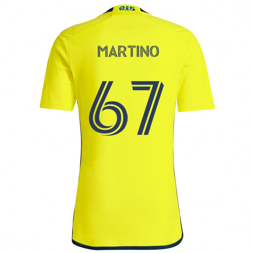 Enfant Football Maillot Ben Martino #67 Jaune Bleu Tenues Domicile 2024/25 Canada