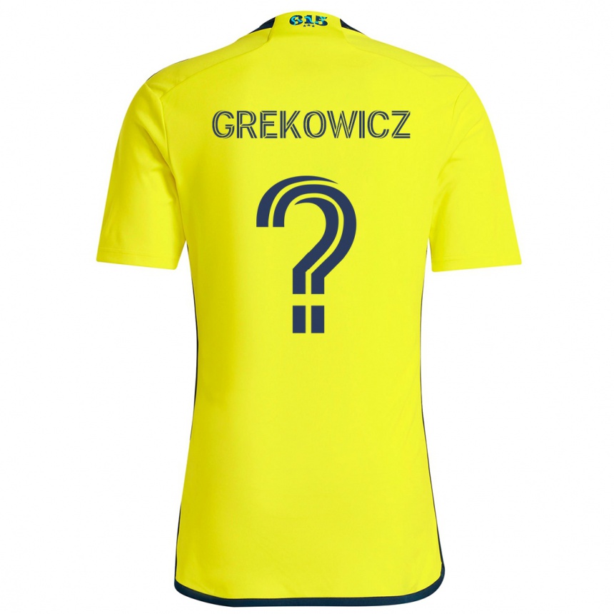 Enfant Football Maillot Jacob Grekowicz #0 Jaune Bleu Tenues Domicile 2024/25 Canada