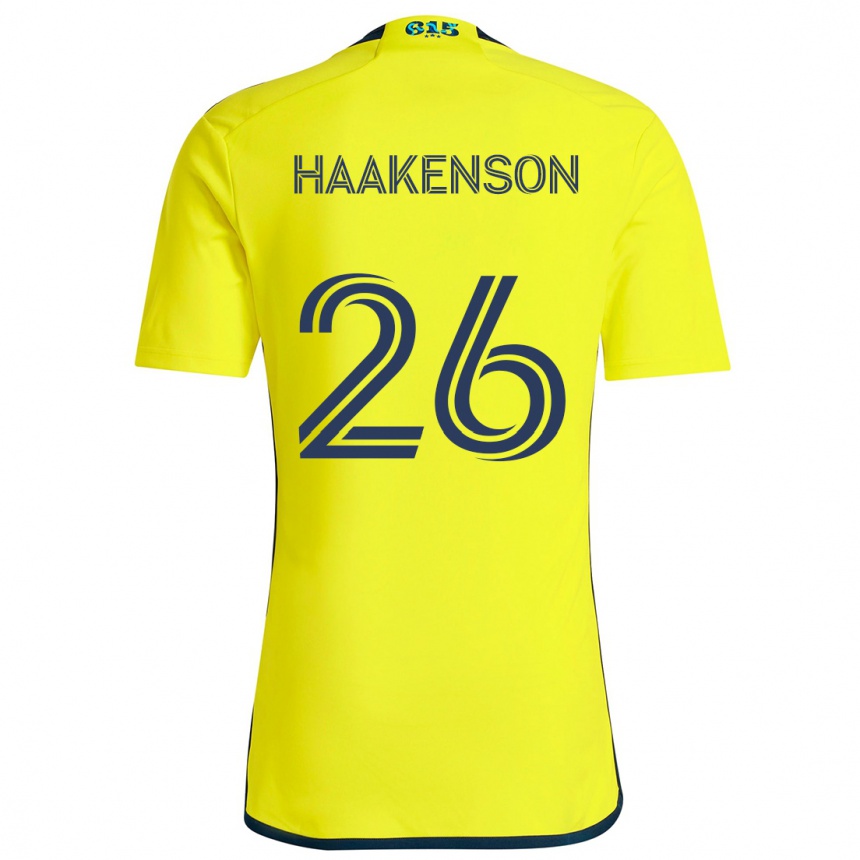 Kids Football Luke Haakenson #26 Yellow Blue Home Jersey 2024/25 T-Shirt Canada