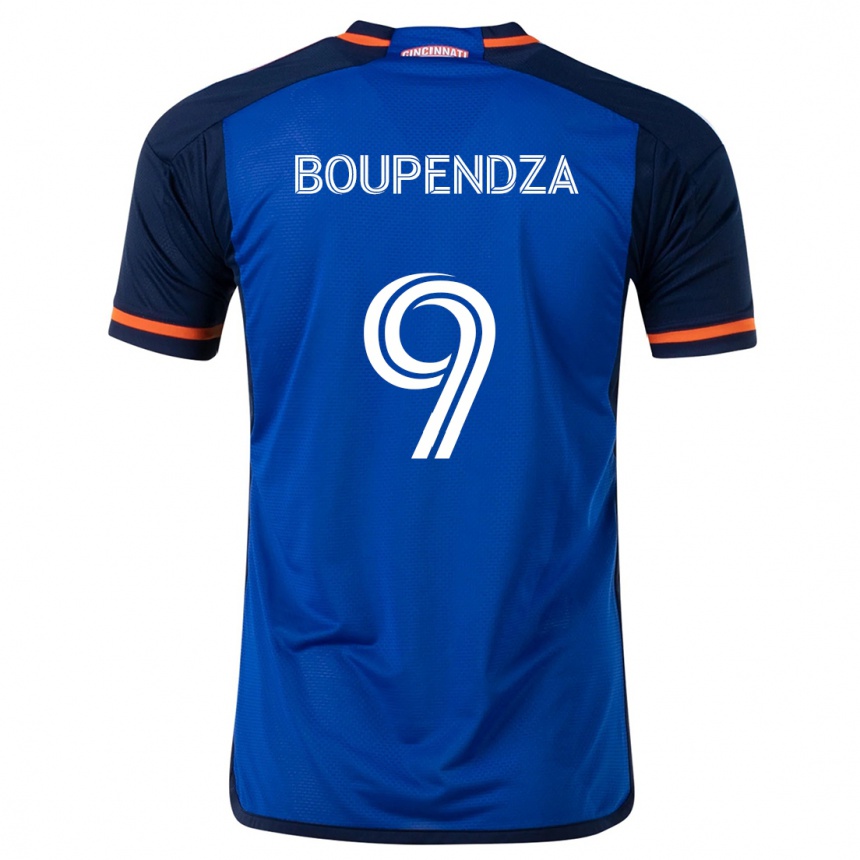 Kids Football Aaron Boupendza #9 Blue White Home Jersey 2024/25 T-Shirt Canada