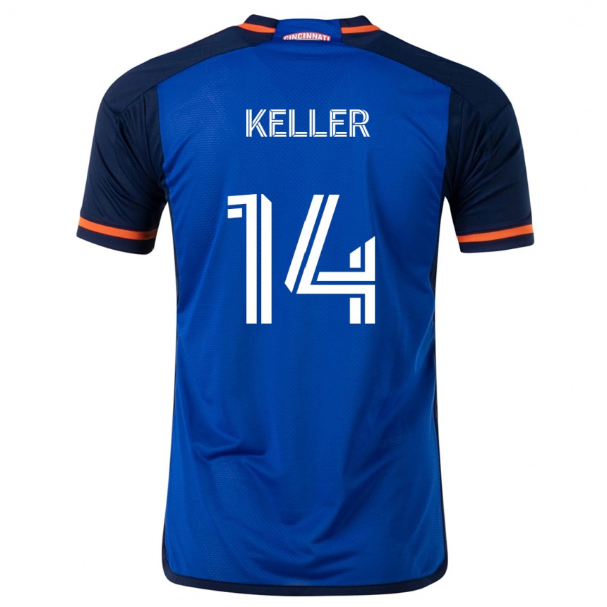 Kids Football Kipp Keller #14 Blue White Home Jersey 2024/25 T-Shirt Canada