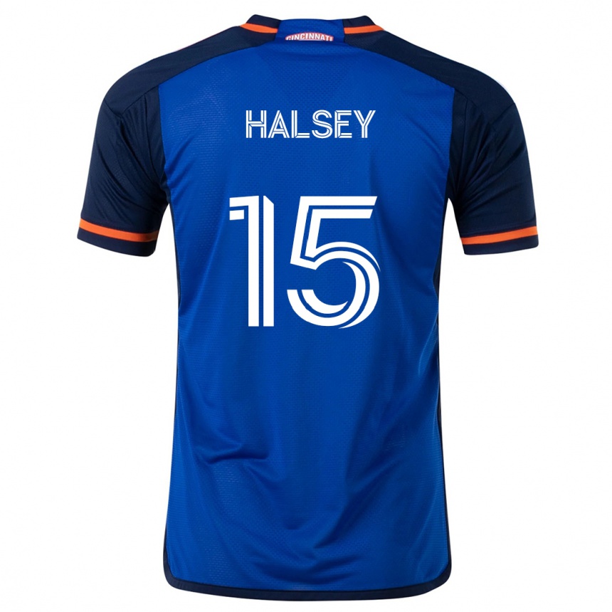 Enfant Football Maillot Bret Halsey #15 Bleu Blanc Tenues Domicile 2024/25 Canada