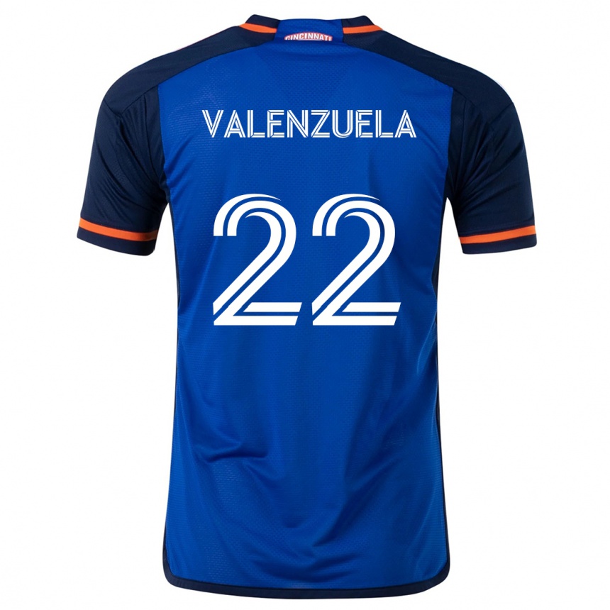 Kids Football Gerardo Valenzuela #22 Blue White Home Jersey 2024/25 T-Shirt Canada