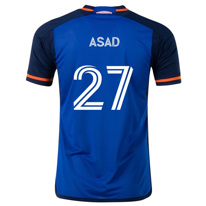 Kids Football Yamil Asad #27 Blue White Home Jersey 2024/25 T-Shirt Canada