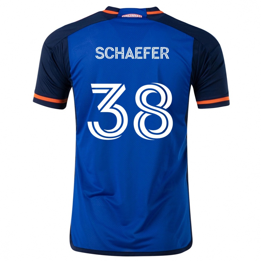 Kids Football Brian Schaefer #38 Blue White Home Jersey 2024/25 T-Shirt Canada