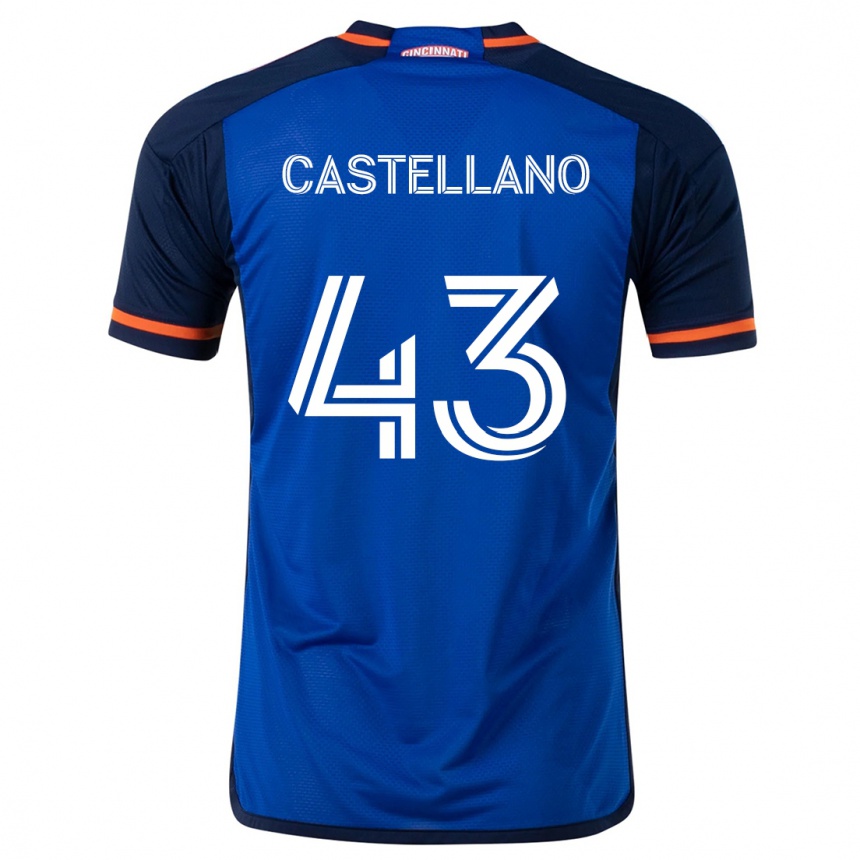 Kids Football Jesús Castellano #43 Blue White Home Jersey 2024/25 T-Shirt Canada