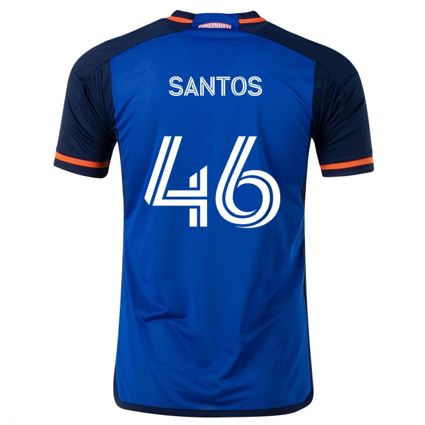 Kids Football Guilherme Santos #46 Blue White Home Jersey 2024/25 T-Shirt Canada