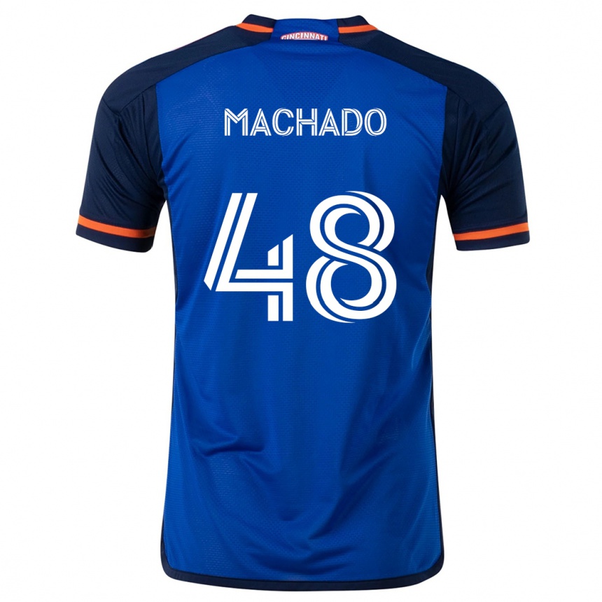 Enfant Football Maillot Juan Machado #48 Bleu Blanc Tenues Domicile 2024/25 Canada