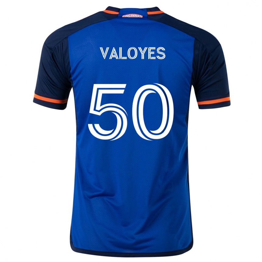 Kids Football Yeiner Valoyes #50 Blue White Home Jersey 2024/25 T-Shirt Canada