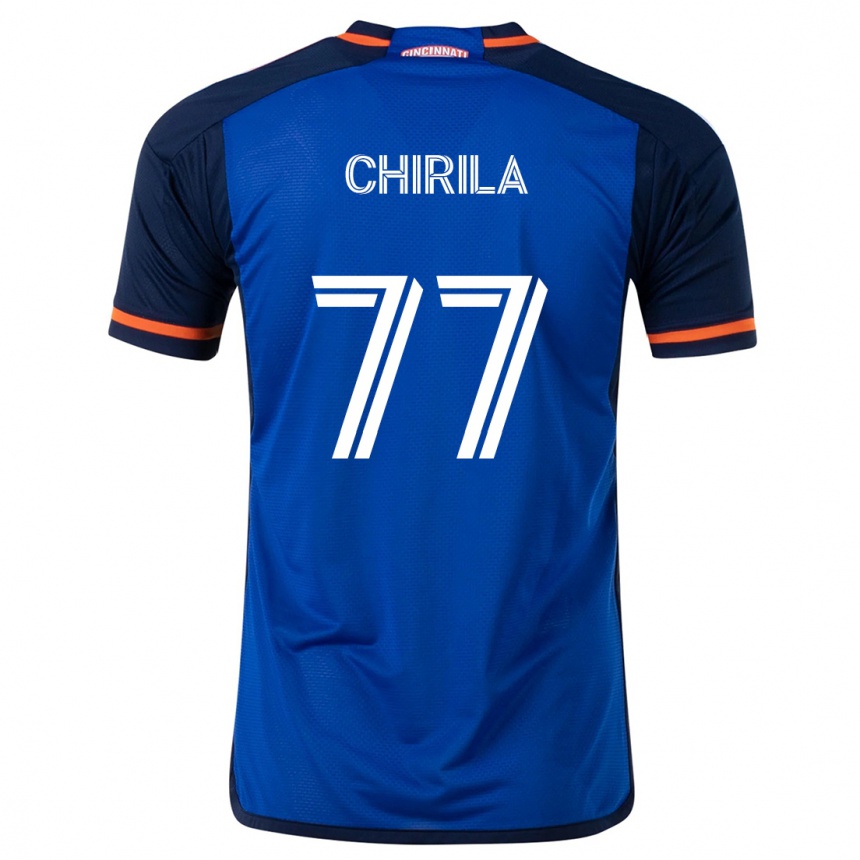 Enfant Football Maillot Stefan Chirila #77 Bleu Blanc Tenues Domicile 2024/25 Canada