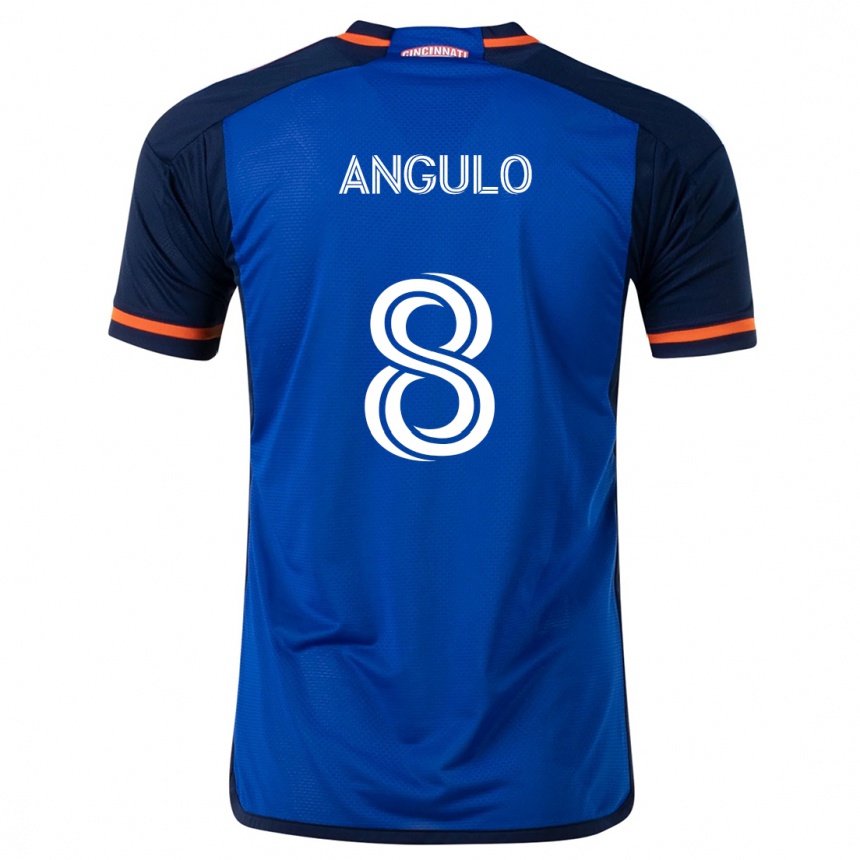 Enfant Football Maillot Marco Angulo #8 Bleu Blanc Tenues Domicile 2024/25 Canada