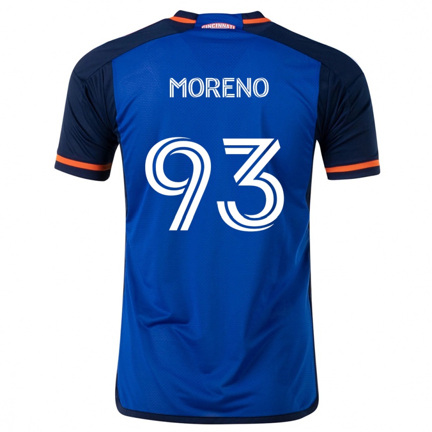 Kids Football Júnior Moreno #93 Blue White Home Jersey 2024/25 T-Shirt Canada