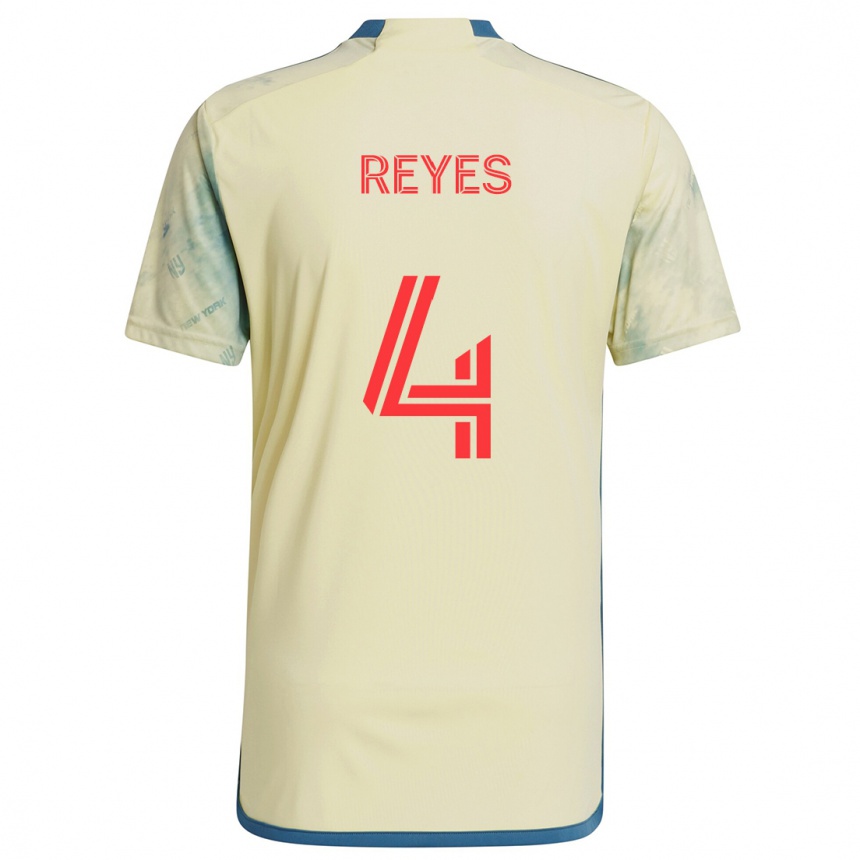 Kids Football Andrés Reyes #4 Yellow Red Blue Home Jersey 2024/25 T-Shirt Canada