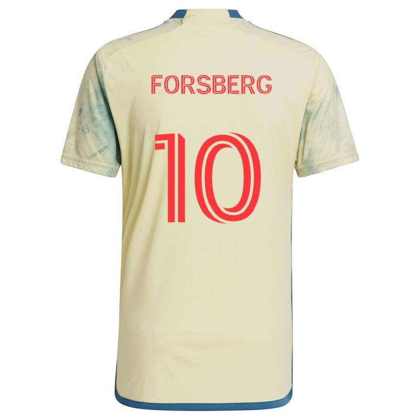 Kids Football Emil Forsberg #10 Yellow Red Blue Home Jersey 2024/25 T-Shirt Canada