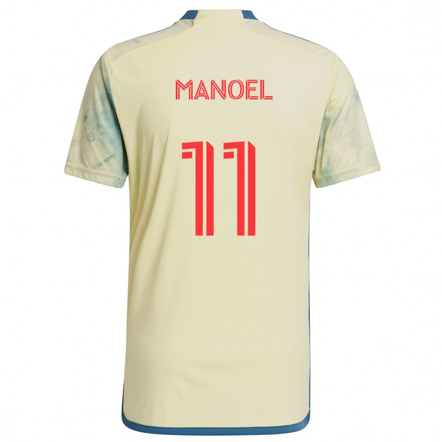 Enfant Football Maillot Elias Manoel #11 Jaune Rouge Bleu Tenues Domicile 2024/25 Canada