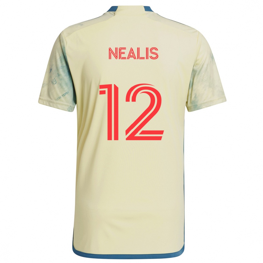 Kids Football Dylan Nealis #12 Yellow Red Blue Home Jersey 2024/25 T-Shirt Canada