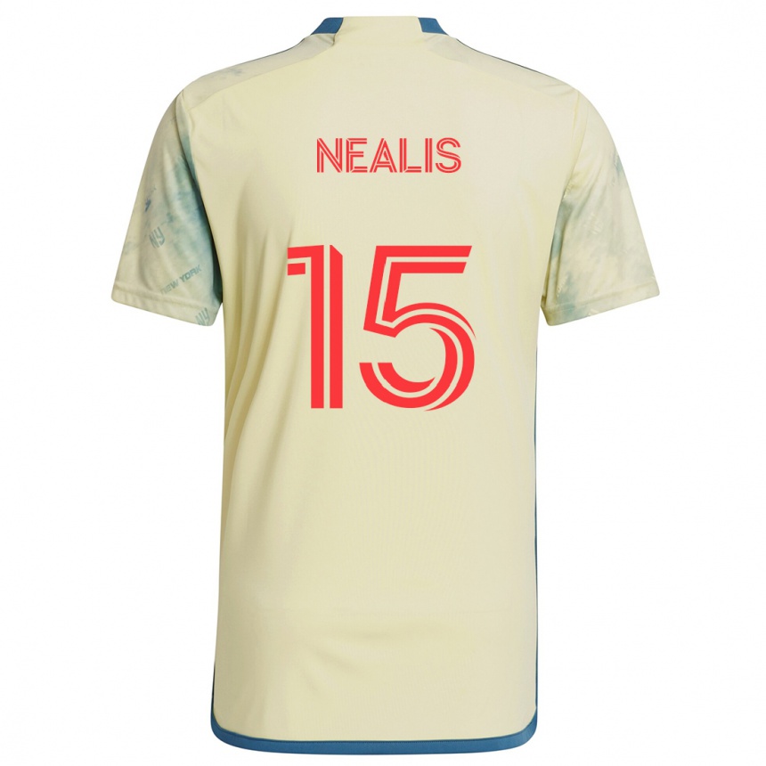 Kids Football Sean Nealis #15 Yellow Red Blue Home Jersey 2024/25 T-Shirt Canada