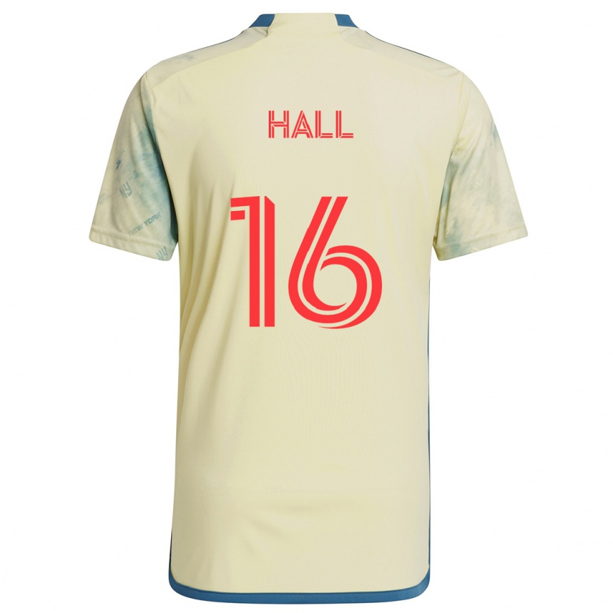 Kids Football Julian Hall #16 Yellow Red Blue Home Jersey 2024/25 T-Shirt Canada