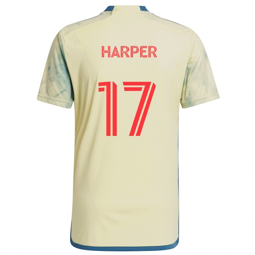 Kids Football Cameron Harper #17 Yellow Red Blue Home Jersey 2024/25 T-Shirt Canada