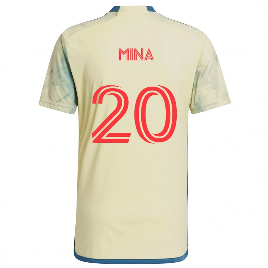 Kids Football Juan Mina #20 Yellow Red Blue Home Jersey 2024/25 T-Shirt Canada