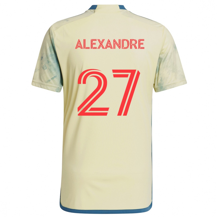 Kids Football Davi Alexandre #27 Yellow Red Blue Home Jersey 2024/25 T-Shirt Canada