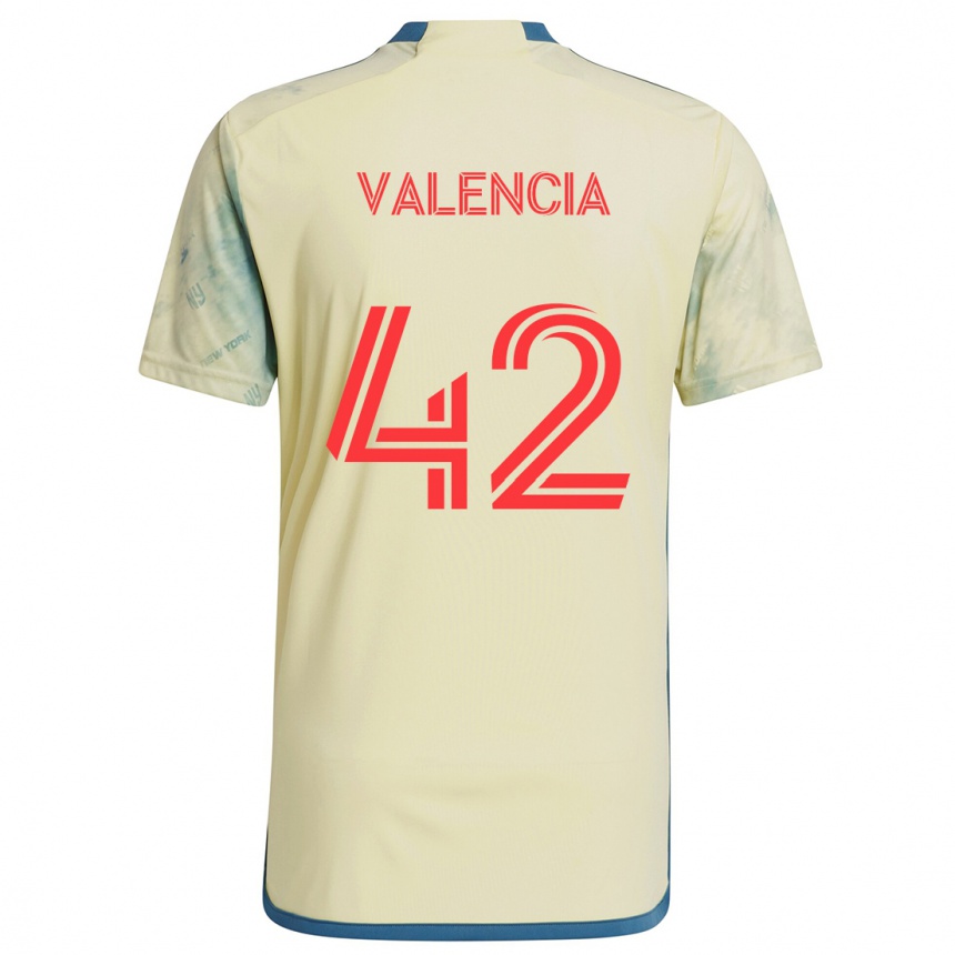 Kids Football Omar Valencia #42 Yellow Red Blue Home Jersey 2024/25 T-Shirt Canada