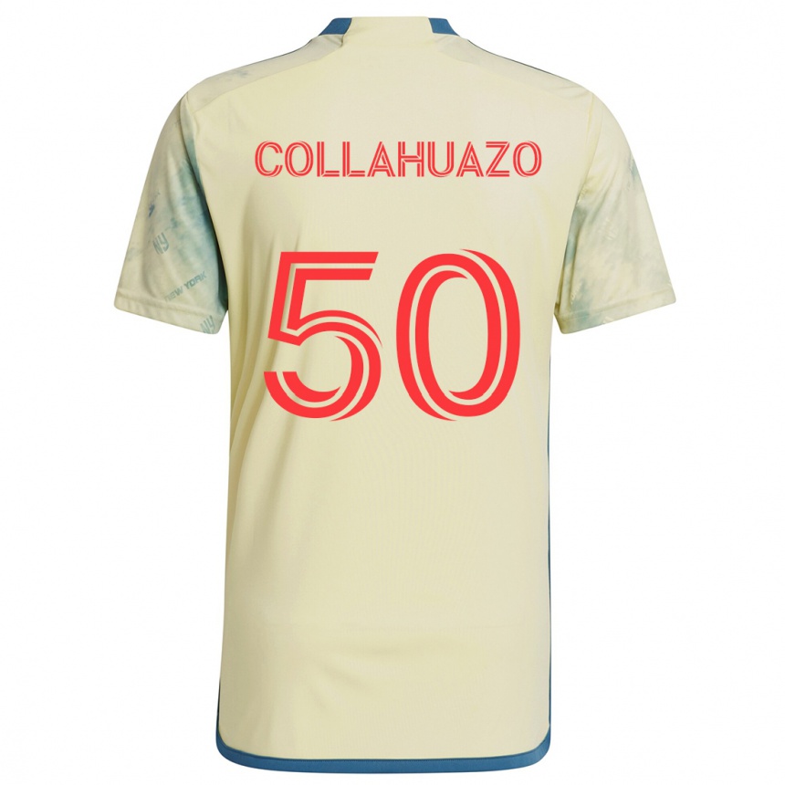 Kids Football Jair Collahuazo #50 Yellow Red Blue Home Jersey 2024/25 T-Shirt Canada