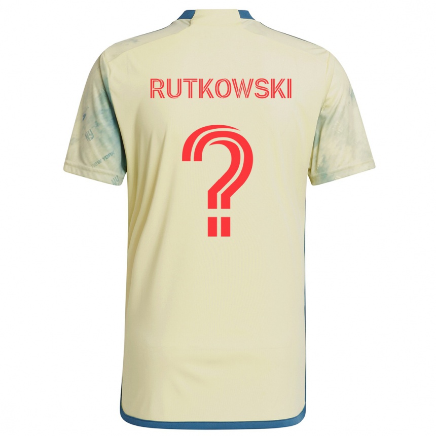 Kids Football Alan Rutkowski #0 Yellow Red Blue Home Jersey 2024/25 T-Shirt Canada