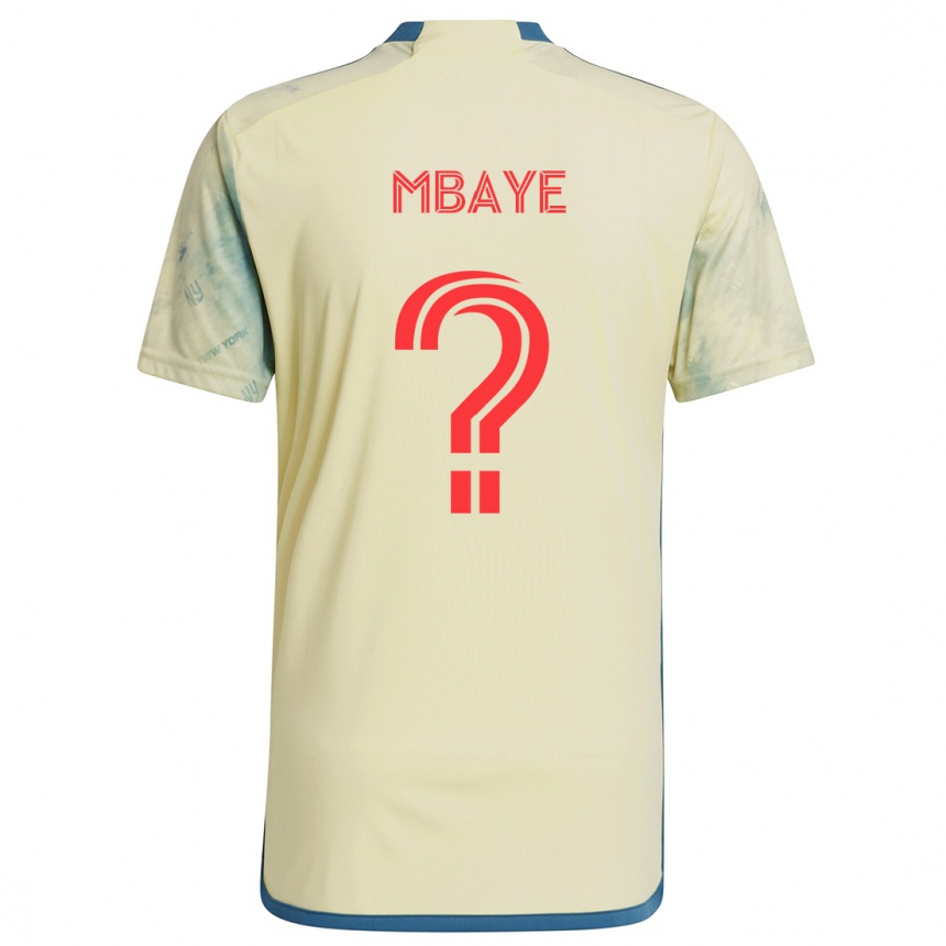 Kids Football Astin Mbaye #0 Yellow Red Blue Home Jersey 2024/25 T-Shirt Canada