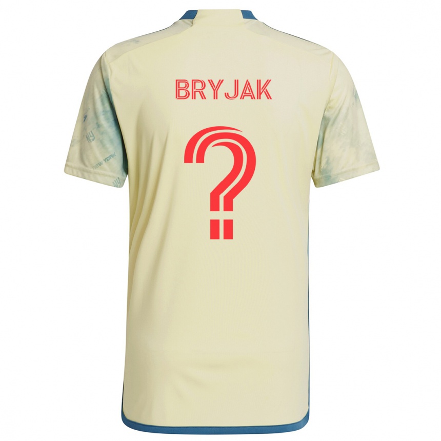 Kids Football Jeffrey Bryjak #0 Yellow Red Blue Home Jersey 2024/25 T-Shirt Canada