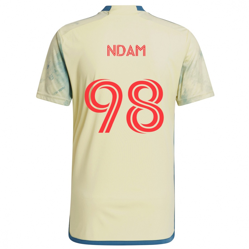 Kids Football Hassan Ndam #98 Yellow Red Blue Home Jersey 2024/25 T-Shirt Canada