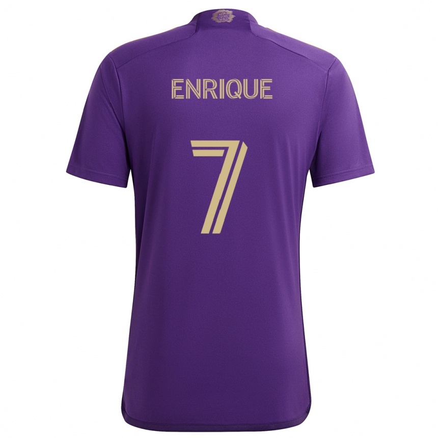 Kids Football Ramiro Enrique #7 Purple Yellow Home Jersey 2024/25 T-Shirt Canada