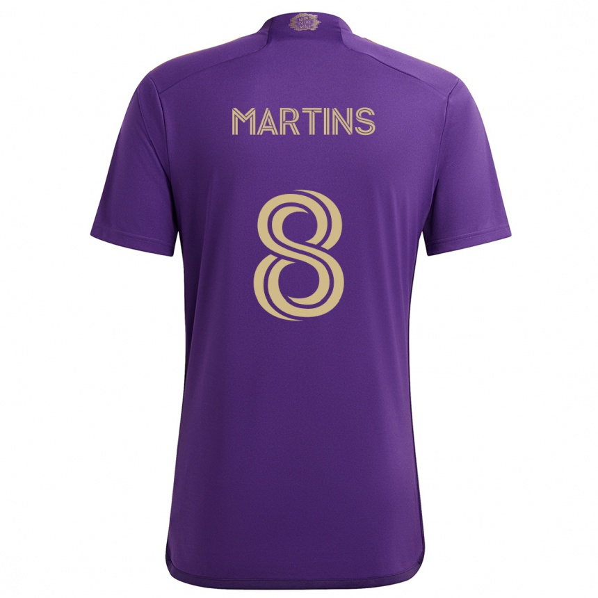 Kids Football Felipe Martins #8 Purple Yellow Home Jersey 2024/25 T-Shirt Canada