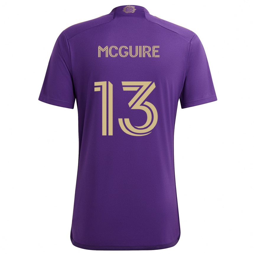 Kids Football Duncan Mcguire #13 Purple Yellow Home Jersey 2024/25 T-Shirt Canada