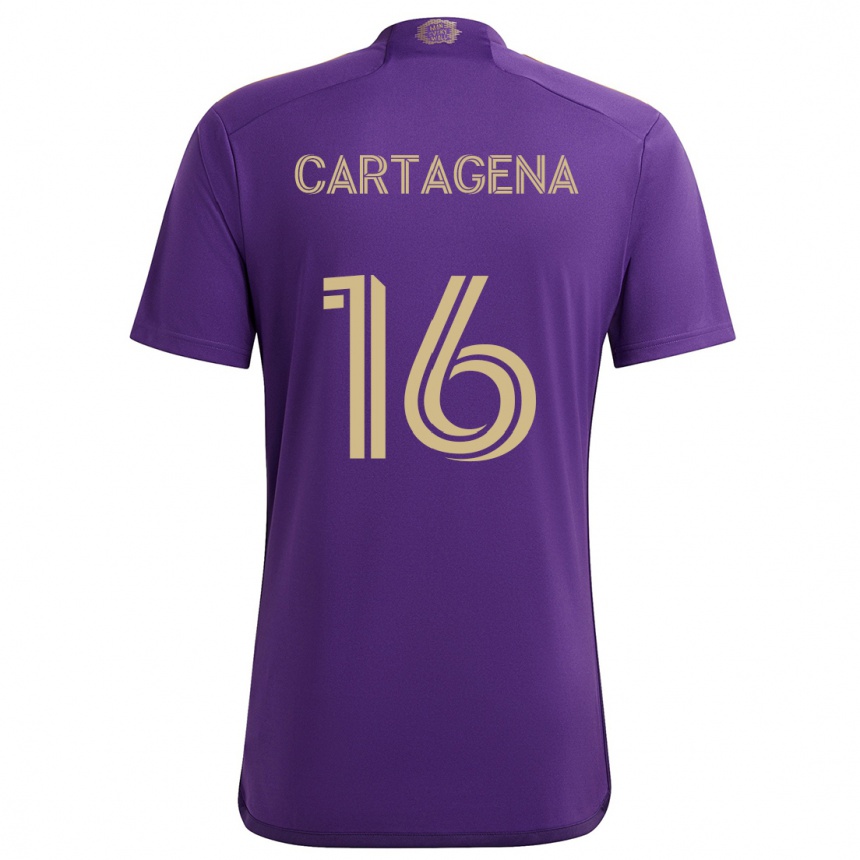 Enfant Football Maillot Wilder Cartagena #16 Violet Jaune Tenues Domicile 2024/25 Canada