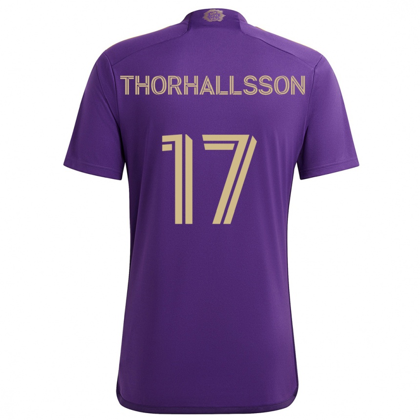 Kids Football Dagur Dan Thórhallsson #17 Purple Yellow Home Jersey 2024/25 T-Shirt Canada