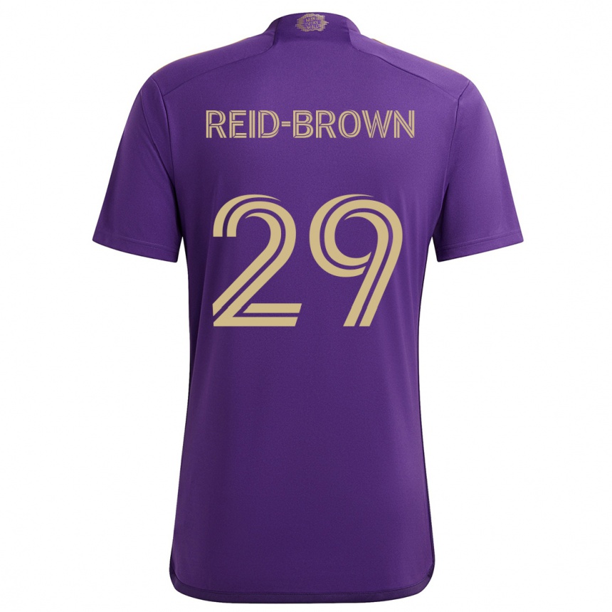 Kids Football Tahir Reid-Brown #29 Purple Yellow Home Jersey 2024/25 T-Shirt Canada