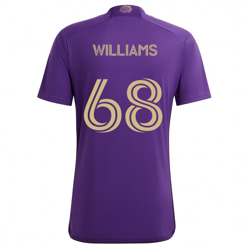 Kids Football Thomas Williams #68 Purple Yellow Home Jersey 2024/25 T-Shirt Canada