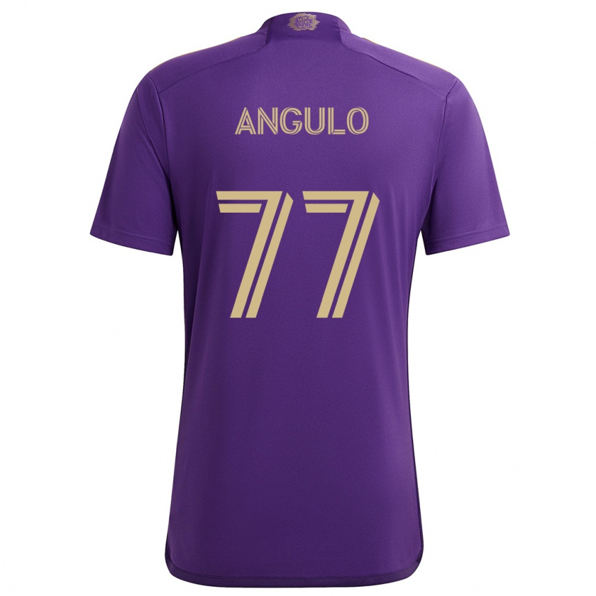 Kids Football Iván Angulo #77 Purple Yellow Home Jersey 2024/25 T-Shirt Canada