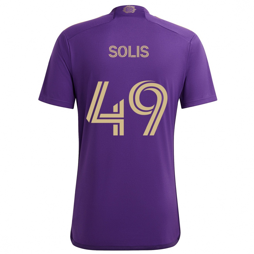 Enfant Football Maillot Jhon Solís #49 Violet Jaune Tenues Domicile 2024/25 Canada