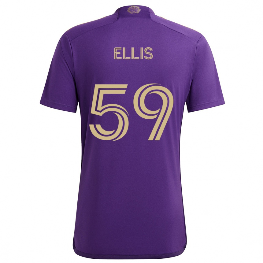 Enfant Football Maillot Justin Ellis #59 Violet Jaune Tenues Domicile 2024/25 Canada