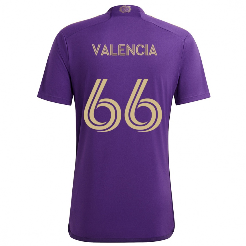 Enfant Football Maillot Yeiler Valencia #66 Violet Jaune Tenues Domicile 2024/25 Canada