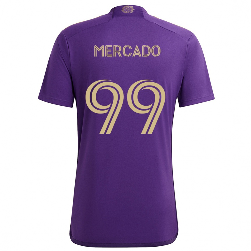 Kids Football Carlos Mercado #99 Purple Yellow Home Jersey 2024/25 T-Shirt Canada