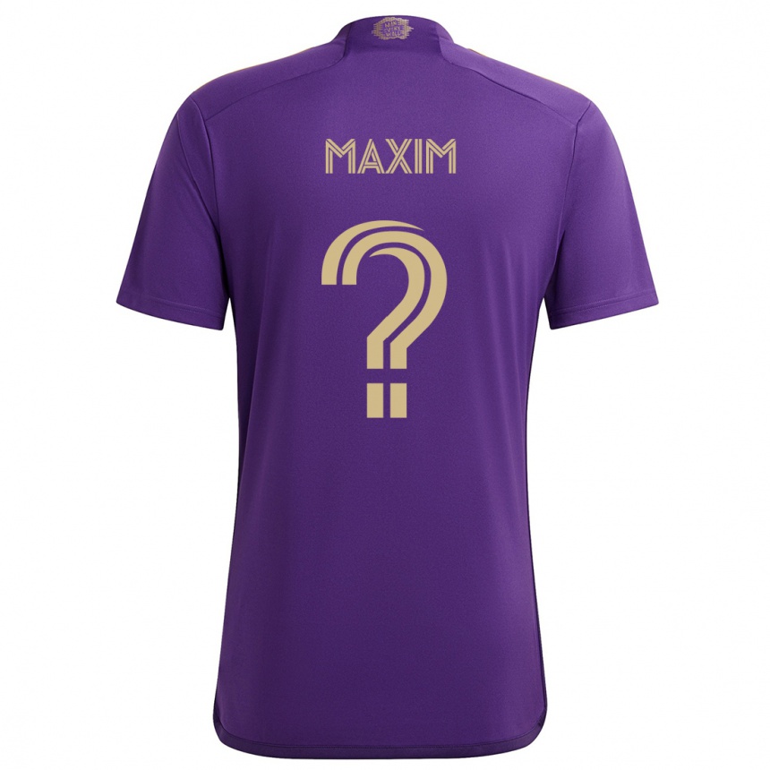 Kids Football Luca Maxim #0 Purple Yellow Home Jersey 2024/25 T-Shirt Canada