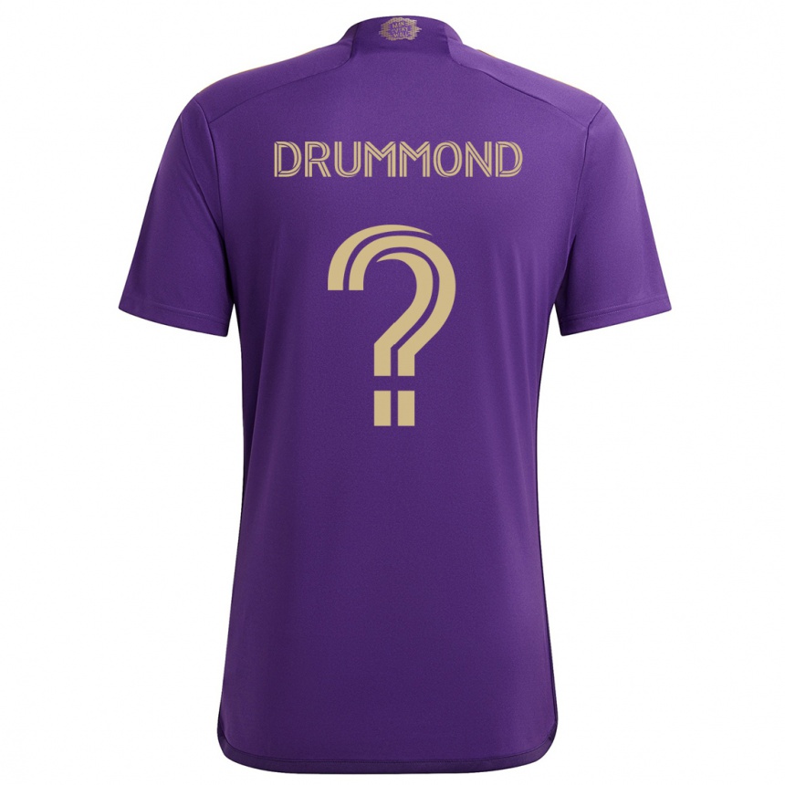 Kids Football Owen Drummond #0 Purple Yellow Home Jersey 2024/25 T-Shirt Canada