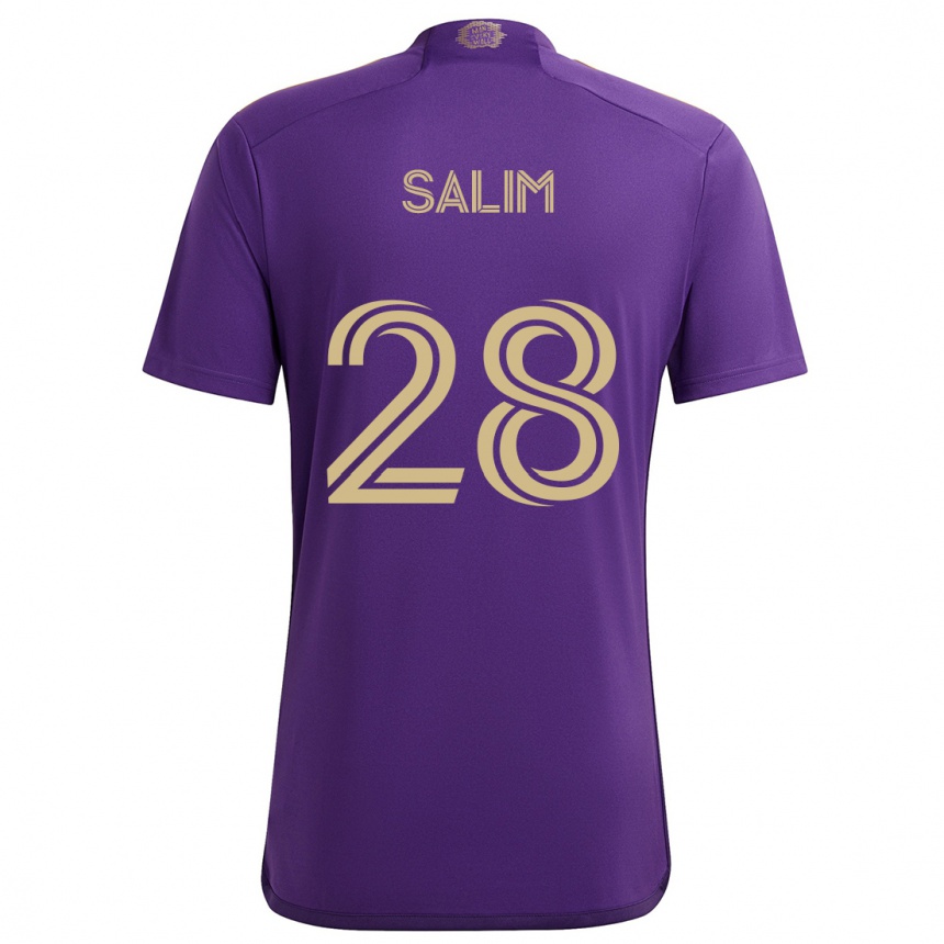 Kids Football Abdi Salim #28 Purple Yellow Home Jersey 2024/25 T-Shirt Canada