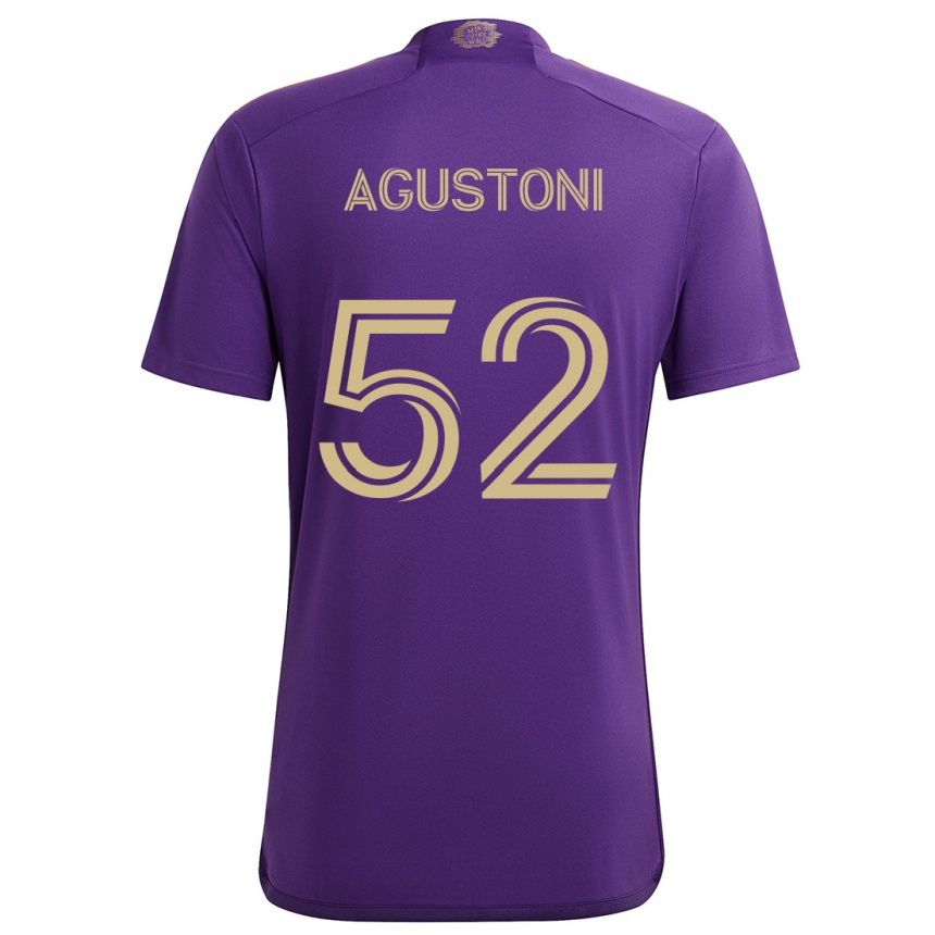 Kids Football Gonzalo Agustoni #52 Purple Yellow Home Jersey 2024/25 T-Shirt Canada