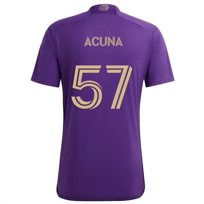 Kids Football Cristofer Acuña #57 Purple Yellow Home Jersey 2024/25 T-Shirt Canada